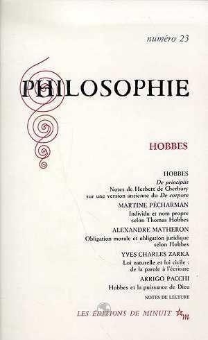 REVUE PHILOSOPHIE N.23 ; Hobbes