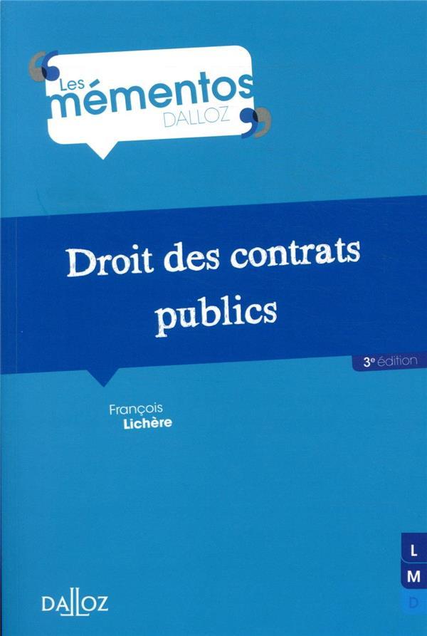 Vente Livre :                                    Droit des contrats publics
- François Lichère                                     