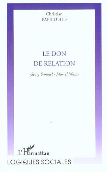 Le don de relation - georg simmel et marcel mauss
