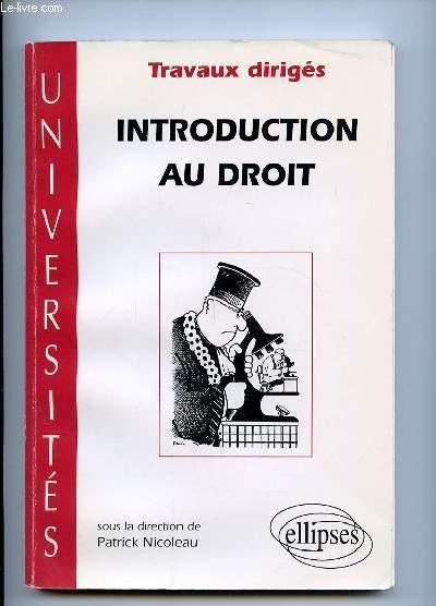 Introduction au droit - travaux diriges