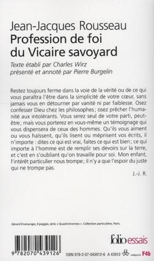 Profession de foi du vicaire savoyard