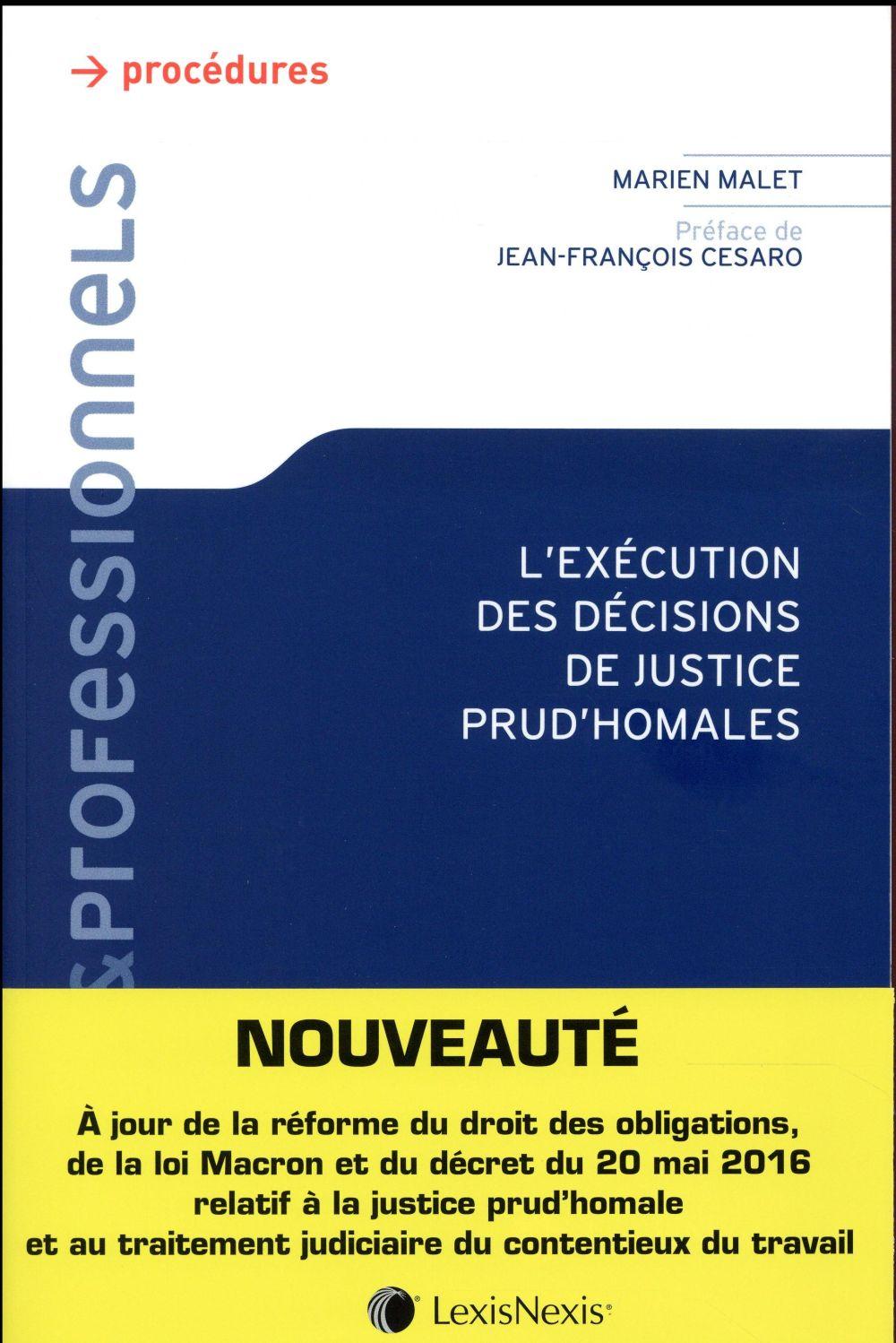 L'exécution des décisions de justice prud'homales