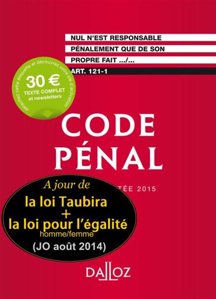 Code pénal (édition 2015)