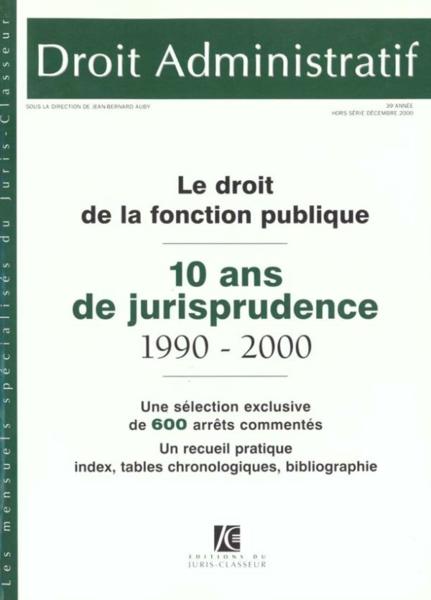 Droit De La Fonction Publique 10 Ans De Jurisprude Nce