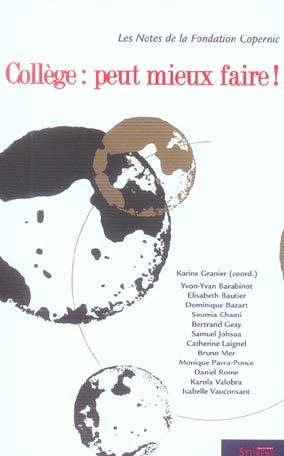 College, peut mieux faire ! pour une scolarite commune ambitieuse