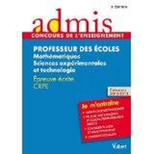 Professeur des écoles ; mathématiques, sciences expérimentales et technologie ; épreuve écrite CRPE 