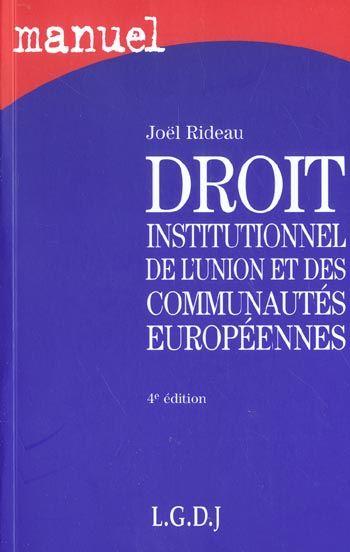 Droit institutionnel de l'union europeenne