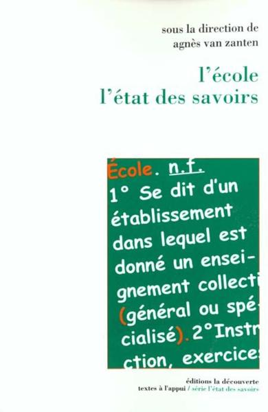 ETAT DES SAVOIRS ; école