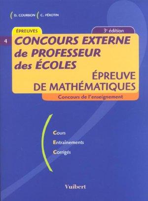 Concours de professeur des ecoles t.4 ; l'epreuve de mathematiques ; 3e edition