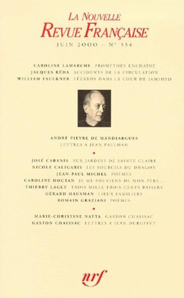 La nouvelle revue francaise N.554