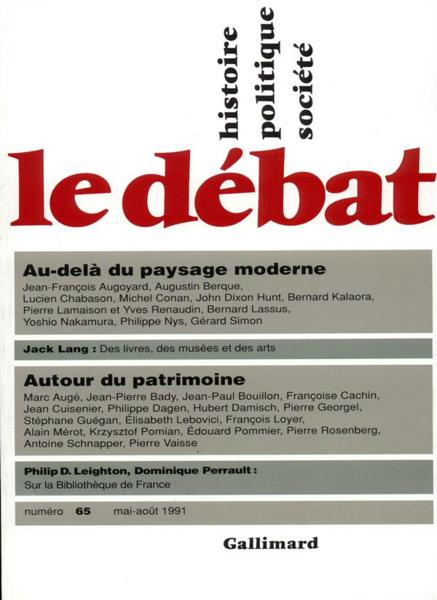 Revue Le Débat N.65 ; mai-août 1991