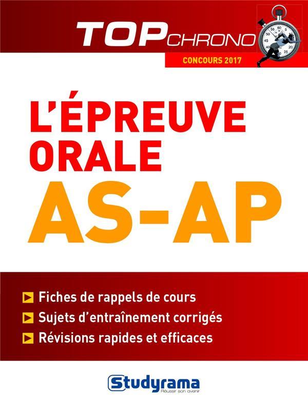 L'épreuve orale AS-AP (concours 2017)