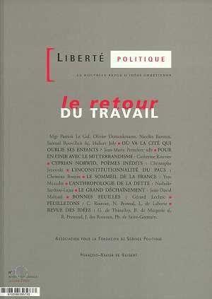 Liberté politique N.7 ; le retour du travail
