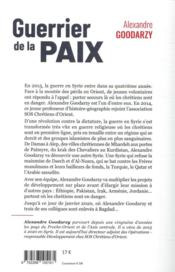 Guerrier de la paix - 4ème de couverture - Format classique