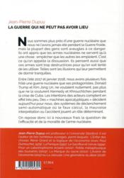 La guerre qui ne peut pas avoir lieu - 4ème de couverture - Format classique