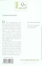 L'impressionnisme qsj 974 - 4ème de couverture - Format classique