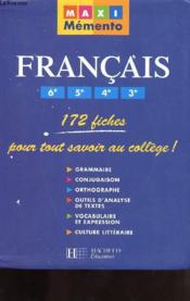 Maxi Memento ; Français ; 6e, 5e, 4e, 3e - Couverture - Format classique