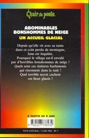 Chair de poule t.44 : abominables bonshommes de neige - 4ème de couverture - Format classique
