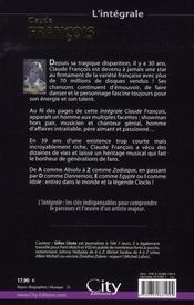 L'intégrale Claude Francois - 4ème de couverture - Format classique