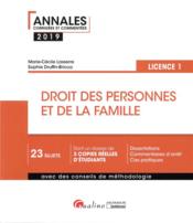 Droit des personnes et de la famille ; licence 1 (édition 2019) - Couverture - Format classique