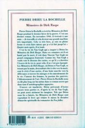 Mémoires de Dirk Raspe - 4ème de couverture - Format classique