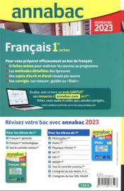 Annabac sujets & corrigés : français ; 1re technologique - 4ème de couverture - Format classique