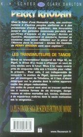 Perry Rhodan - cycle 5 ; les maître insulaires T.36 ; les transmuteurs de Tanos - 4ème de couverture - Format classique