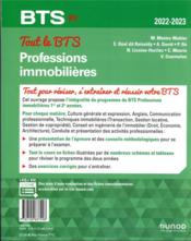 BTS ; tout le BTS professions immobilières ; BTS PI, 1re et 2e années (édition 2022/2023) - 4ème de couverture - Format classique