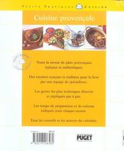 Cuisine provencale - 4ème de couverture - Format classique