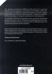 Aux origines de la Bible - 4ème de couverture - Format classique