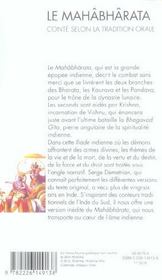 Spiritualites vivantes poche - t222 - le mahabharata - conte selon la tradition orale - 4ème de couverture - Format classique