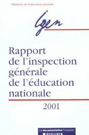 Rapport de l'inspection générale de l'éducation nationale (édition 2001) - Intérieur - Format classique