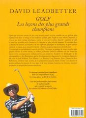 Golf - les lecons des plus grands champions - 4ème de couverture - Format classique