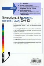Thèmes D'Actualité Economiques, Politiques Et Sociaux, 2000-2001 - 4ème de couverture - Format classique