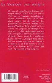 Le voyage des morts - (*) - 4ème de couverture - Format classique