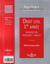 Droit Civil ; 1ere Annee ; Introduction, Personnes, Famille (4e Edition) - 4ème de couverture - Format classique