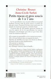 Petits Tracas Et Gros Soucis De 1 A 7 Ans - 4ème de couverture - Format classique