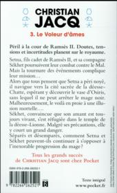 Les enquêtes de Setna t.3 ; le voleur d'âmes - 4ème de couverture - Format classique
