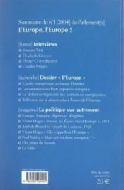 Parlement[S] N.1 ; L'Europe, L'Europe ! (édition 2004) - Couverture - Format classique