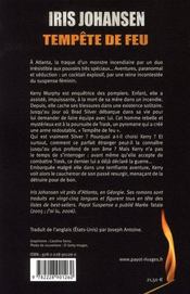Tempête de feu - 4ème de couverture - Format classique