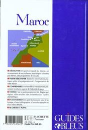 Guides Bleus ; Maroc - 4ème de couverture - Format classique