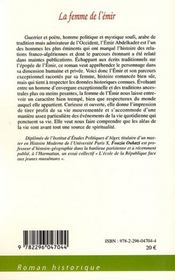 La femme de l'émir - 4ème de couverture - Format classique