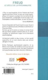 Freud, le siècle de la psychanalyse - 4ème de couverture - Format classique