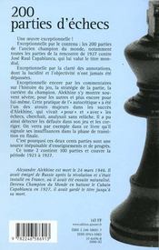 Deux cents parties d'echecs - tome 2 - 4ème de couverture - Format classique