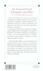 L'evangile selon pilate - <small><i>(nouvelle edition)</i></small> - 4ème de couverture - Format classique