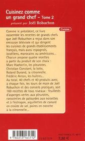 Cuisinez comme un grand chef t.2 - 4ème de couverture - Format classique
