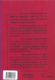 Nouveau Code De Procedure Civile 2004 - 4ème de couverture - Format classique