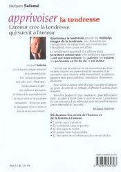 N 1 apprivoiser la tendresse - 4ème de couverture - Format classique