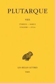 Vies t.6 ; Pyrrhos, Marius, Lysandre, sylla - Couverture - Format classique
