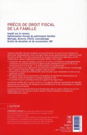Précis de droit fiscal de la famille - 4ème de couverture - Format classique